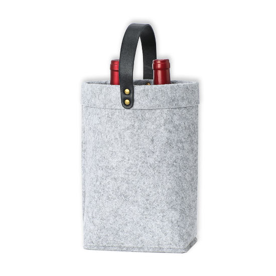 Customizable Grey RPET Wine Bag